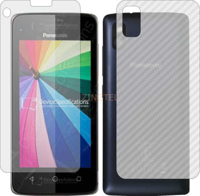 ZINGTEL Front and Back Screen Guard for PANASONIC T44 LITE (Front Matte Finish & Back 3d Carbon Fiber)(Pack of 2)