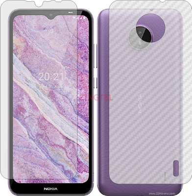 ZINGTEL Front and Back Screen Guard for NOKIA C10 (Front Matte Finish & Back 3d Carbon Fiber)(Pack of 2)