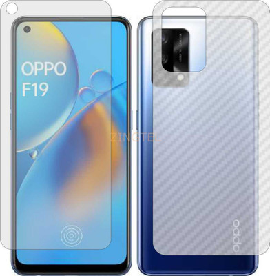ZINGTEL Front and Back Screen Guard for OPPO F19 CHP2219 (Front Matte Finish & Back 3d Carbon Fiber)(Pack of 2)