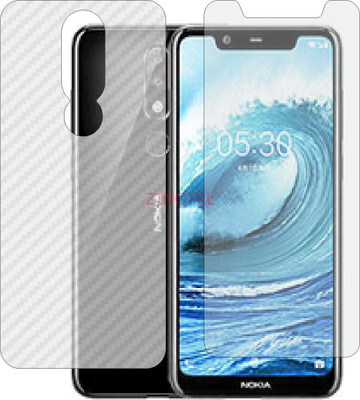 ZINGTEL Front and Back Screen Guard for NOKIA X5 (Front Matte Finish & Back 3d Carbon Fiber)(Pack of 2)