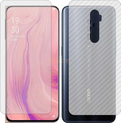 ZINGTEL Front and Back Screen Guard for OPPO RENO 10X ZOOM EDITION (Front Matte Finish & Back 3d Carbon Fiber)(Pack of 2)