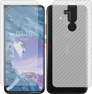 ZINGTEL Front and Back Screen Guard for NOKIA X71 (Front Matte Finish & Back 3d Carbon Fiber)(Pack of 2)