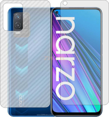 ZINGTEL Front and Back Screen Guard for REALME RMX3242 (Front Matte Finish & Back 3d Carbon Fiber)(Pack of 2)