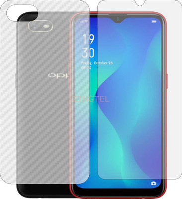 ZINGTEL Front and Back Screen Guard for OPPO CPH1923 A1K (Front Matte Finish & Back 3d Carbon Fiber)(Pack of 2)
