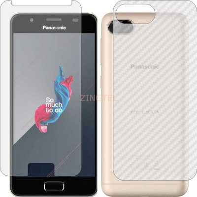 ZINGTEL Front and Back Screen Guard for PANASONIC ELUGA RAY 500 (Front Matte Finish & Back 3d Carbon Fiber)(Pack of 2)
