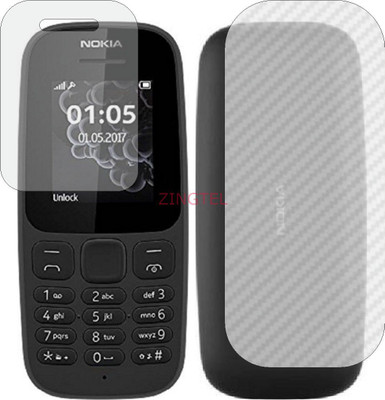 ZINGTEL Front and Back Screen Guard for NOKIA 105 2017 (Front Matte Finish & Back 3d Carbon Fiber)(Pack of 2)