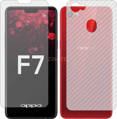 ZINGTEL Front and Back Screen Guard for OPPO F7 (Front Matte Finish & Back 3d Carbon Fiber)(Pack of 2)