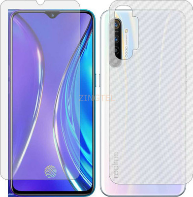 ZINGTEL Front and Back Screen Guard for RMX1992 REALME X2 (Front Matte Finish & Back 3d Carbon Fiber)(Pack of 2)