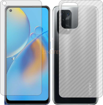 ZINGTEL Front and Back Screen Guard for OPPO A74 (Front Matte & Back 3d Carbon Fiber)(Pack of 2)