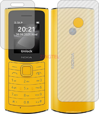 ZINGTEL Front and Back Screen Guard for NOKIA 110 4G (Front Matte Finish & Back 3d Carbon Fiber)(Pack of 2)