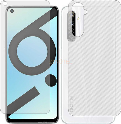 ZINGTEL Front and Back Screen Guard for REALME 6I INDIAN (Front Matte Finish & Back 3d Carbon Fiber)(Pack of 2)
