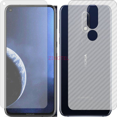 ZINGTEL Front and Back Screen Guard for NOKIA 8.1 PLUS (Front Matte Finish & Back 3d Carbon Fiber)(Pack of 2)