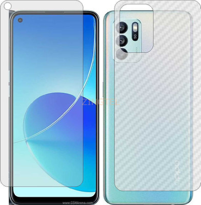 ZINGTEL Front and Back Screen Guard for OPPO RENO 6Z 5G (Front Matte Finish & Back 3d Carbon Fiber)(Pack of 2)