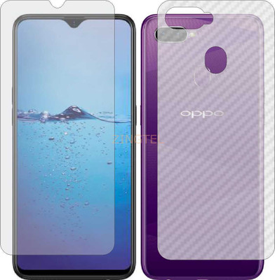ZINGTEL Front and Back Screen Guard for OPPO F9 (Front Matte Finish & Back 3d Carbon Fiber)(Pack of 2)