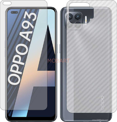 MOBART Front and Back Tempered Glass for OPPO A93 (Front Matte Finish & Back 3d Carbon Fiber)(Pack of 2)