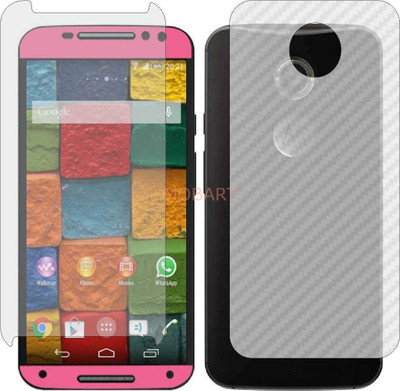 MOBART Front and Back Tempered Glass for MOTO X 2ND GEN (Front Matte Finish & Back 3d Carbon Fiber)(Pack of 2)