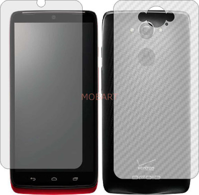 MOBART Front and Back Tempered Glass for MOTOROLA DROID TURBO (Front Matte Finish & Back 3d Carbon Fiber)(Pack of 2)