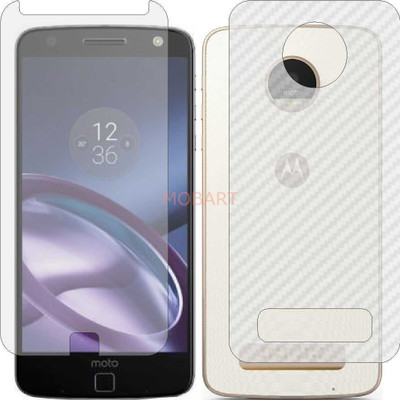 MOBART Front and Back Tempered Glass for MOTOROLA Z (Front Matte Finish & Back 3d Carbon Fiber)(Pack of 2)
