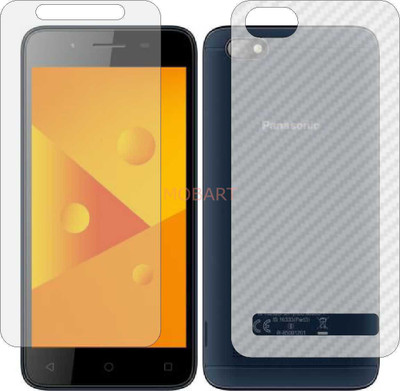 MOBART Front and Back Tempered Glass for PANASONIC P99 (Front Matte Finish & Back 3d Carbon Fiber)(Pack of 2)