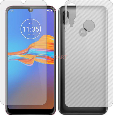 MOBART Front and Back Tempered Glass for MOTO E6 PLUS (Front Matte Finish & Back 3d Carbon Fiber)(Pack of 2)