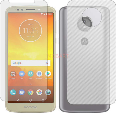 MOBART Front and Back Tempered Glass for MOTO E5 (Front Matte Finish & Back 3d Carbon Fiber)(Pack of 2)