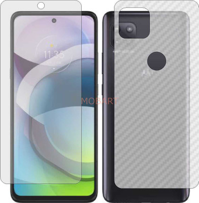 MOBART Front and Back Tempered Glass for MOTOROLA G 5G (Front Matte Finish & Back 3d Carbon Fiber)(Pack of 2)
