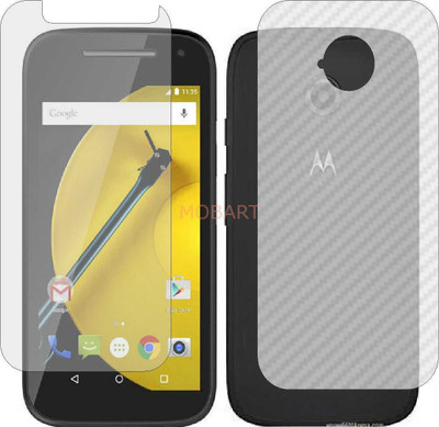 MOBART Front and Back Tempered Glass for MOTOROLA MOTO E 2ND GEN (Front Matte Finish & Back 3d Carbon Fiber)(Pack of 2)