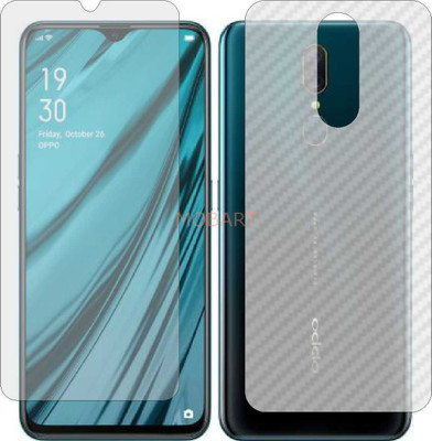 MOBART Front and Back Tempered Glass for OPPO A9 (Front Matte Finish & Back 3d Carbon Fiber)(Pack of 2)