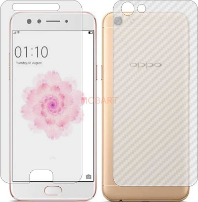 MOBART Front and Back Tempered Glass for OPPO F3 DUAL SELFIE CAMERA (Front Matte Finish & Back 3d Carbon Fiber)(Pack of 2)