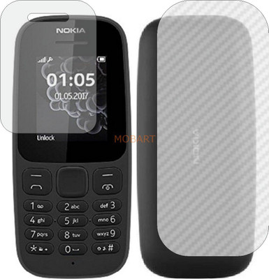 MOBART Front and Back Tempered Glass for NOKIA 105 2017 (Front Matte Finish & Back 3d Carbon Fiber)(Pack of 2)