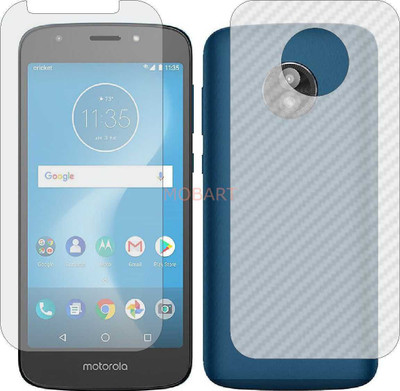 MOBART Front and Back Tempered Glass for MOTO E5 CRUISE (Front Matte Finish & Back 3d Carbon Fiber)(Pack of 2)