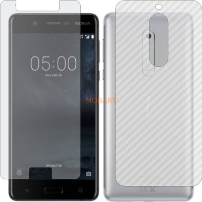 MOBART Front and Back Tempered Glass for NOKIA TA 1053 NOKIA 5 (Front Matte Finish & Back 3d Carbon Fiber)(Pack of 2)