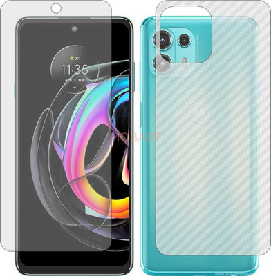 MOBART Front and Back Tempered Glass for MOTOROLA MOTO EDGE 20 LITE (Front Matte Finish & Back 3d Carbon Fiber)(Pack of 2)