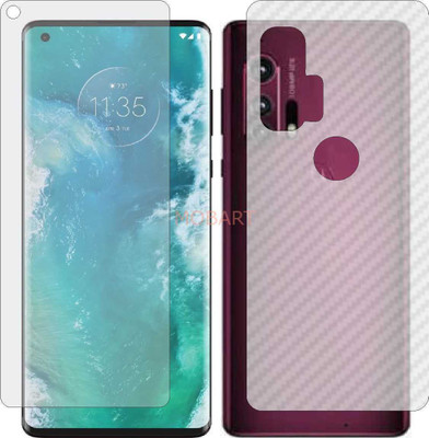 MOBART Front and Back Tempered Glass for MOTO EDGE PLUS (Front Matte Finish & Back 3d Carbon Fiber)(Pack of 2)