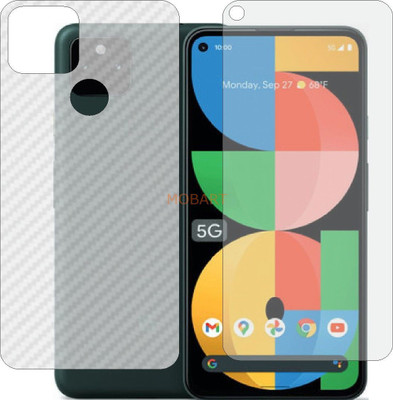 MOBART Front and Back Tempered Glass for GOOGLE PIXEL 5A5G (Front Matte Finish & Back 3d Carbon Fiber)(Pack of 2)