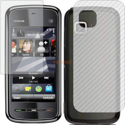 MOBART Front and Back Tempered Glass for NOKIA 5233 (Front Matte Finish & Back 3d Carbon Fiber)(Pack of 2)
