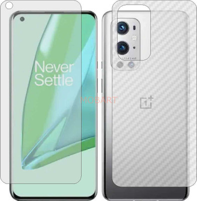 MOBART Front and Back Tempered Glass for ONEPLUS 9 PRO (Front Matte Finish & Back 3d Carbon Fiber)(Pack of 2)
