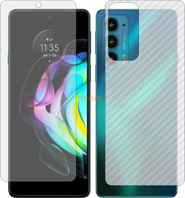 MOBART Front and Back Tempered Glass for MOTOROLA EDGE 2021 (Front Matte Finish & Back 3d Carbon Fiber)(Pack of 2)