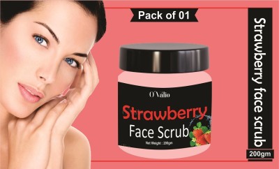 Ovalio Tan Removal Scrub Natural Strawberry Face & Body Scrub For Skin Brightening Strawberry Ayurveda, Exfoliate Knees, Elbows, Face, Body ,Scalp, Arms etc body face Scrub for all type of Skin (Pack Of 1) Scrub(200 g)