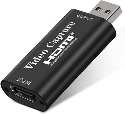 microware HDMI To USB 2.0 Video Capture Card Mini 4K 1080P Game Recording Box for PS4 Game For YouTube OBS Live Streaming Broadcast Media Streaming Device(Black)