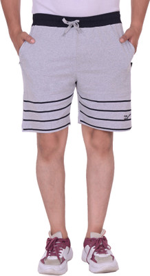 VEGO MAGNAM Striped Men Grey Bermuda Shorts