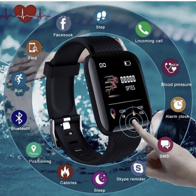 Amit Enterprises IDS116 SMART BRACELET WATCH IT SUPPORTS ONLY NOTIFICATION Smartwatch(Black Strap, Free size)