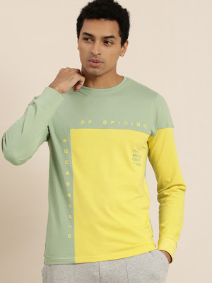 DIFFERENCE OF OPINION Printed Men Round Neck Green T-Shirt