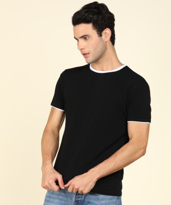 Young trendz Solid Men Round Neck Black T-Shirt