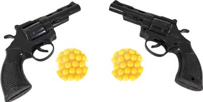 Humaira Mini Revolver Gun PUBG Pistol Toy with 8 Round Barell and 6 mm Plastic BB Bullets for Kids Boys, Bullets - 48 Pieces, Gun - Pack of 2 Guns &amp; Darts  (Black)