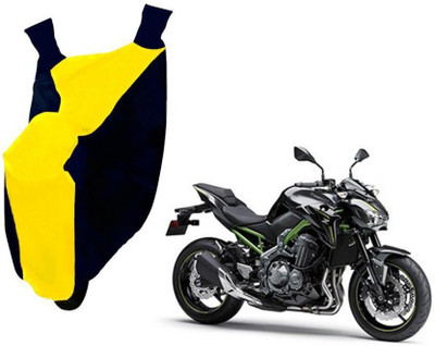 Human Plus Waterproof Two Wheeler Cover for Kawasaki(Yellow, Black)