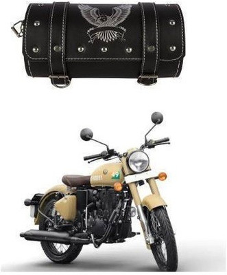 SRPHERE One-side Black Leatherette Motorbike Saddlebag