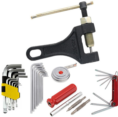 Digital Craft Combo of 6 Essential Tools Bicycle Chain Pin Remover Bike Link Breaker Splitter MTB Cycle Repair Tool Bicycle Chain Puller Link Extractor Cycle Repair Single Sided Speciality(Pack of 6)
