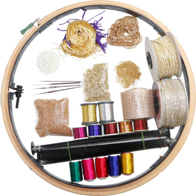 Dealx 18inch Aari Work stand with 25items embroidery materials Kit for beginners