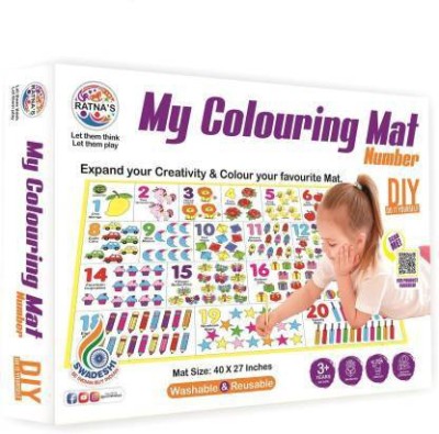 SR Toys My colouring mat Numbers.A jumbo colouring mat for kids teaching numbers with fun.Washable & Reusable.Mat size:40*27 inches